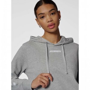 Sweat a Capuche Hummel Elemental Short Femme Grise | 235203-983