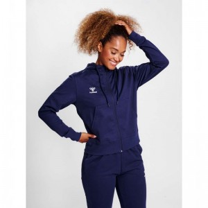 Sweat a Capuche Hummel Go 2.0 Zip Femme Bleu Marine | 894437-528