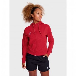 Sweat a Capuche Hummel Go 2.0 Zip Femme Rouge | 194803-285