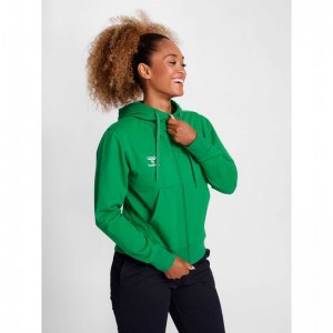 Sweat a Capuche Hummel Go 2.0 Zip Femme Vert | 246449-881