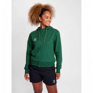 Sweat a Capuche Hummel Go 2.0 Zip Femme Vert | 133217-787