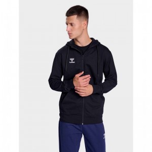 Sweat a Capuche Hummel Go 2.0 Zip Homme Noir | 045483-206