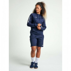 Sweat a Capuche Hummel Go Cotton Femme Bleu Marine | 721247-589