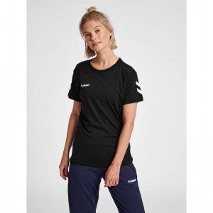 Sweat a Capuche Hummel Go Cotton S/S Femme Noir | 063359-885
