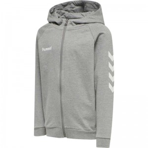 Sweat a Capuche Hummel Go Cotton Zip Enfant Grise | 196688-267