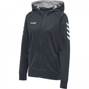 Sweat a Capuche Hummel Go Cotton Zip Femme Noir | 815657-882