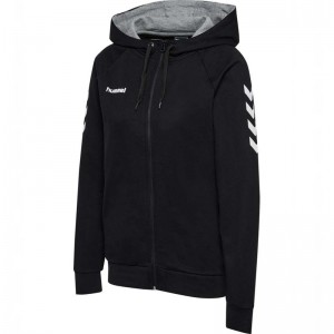 Sweat a Capuche Hummel Go Cotton Zip Femme Noir | 317828-117