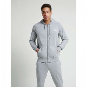 Sweat a Capuche Hummel Isam Zip Homme Grise | 983124-535