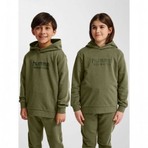 Sweat a Capuche Hummel Jr Base Enfant Vert | 266733-499