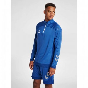 Sweat a Capuche Hummel Lead Half Zip Homme Bleu | 531298-180