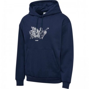 Sweat a Capuche Hummel Loose Lesson Homme Bleu Marine | 280837-420