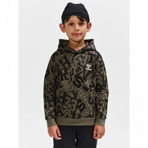 Sweat a Capuche Hummel Molt Enfant Vert Olive | 218610-993
