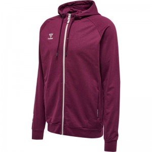 Sweat a Capuche Hummel Move Grid Cotton Zip Homme Bordeaux | 248496-104