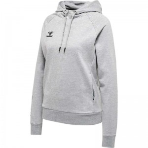 Sweat a Capuche Hummel Move Grid Cotton Femme Grise | 302435-348