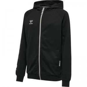 Sweat a Capuche Hummel Move Grid Cotton Zip Enfant Noir | 463327-389