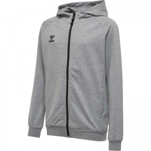 Sweat a Capuche Hummel Move Grid Cotton Zip Enfant Grise | 886841-849