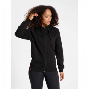 Sweat a Capuche Hummel Red Classic Zip Femme Noir | 062023-910
