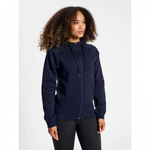 Sweat a Capuche Hummel Red Classic Zip Femme Bleu Marine | 164546-732