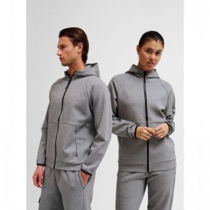 Sweat a Capuche Hummel Tech Fleece Regular Zip Homme Grise | 894053-785