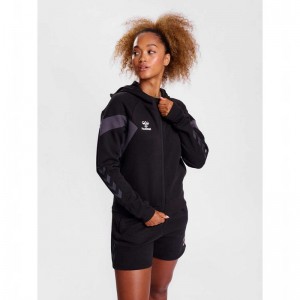 Sweat a Capuche Hummel Travel Zip Femme Noir | 317756-914