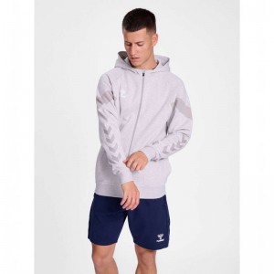 Sweat a Capuche Hummel Travel Zip Homme Grise | 301772-858