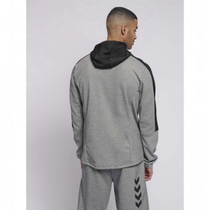 Sweat a Capuche Hummel Tropper Zip Homme Grise | 137600-703