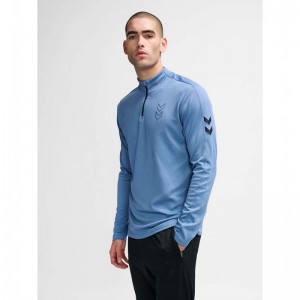 Sweats Hummel Active Pl Half Zip Homme Bleu | 389705-737