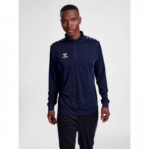 Sweats Hummel Authentic Half Zip Sweat Homme Bleu Marine | 709843-022
