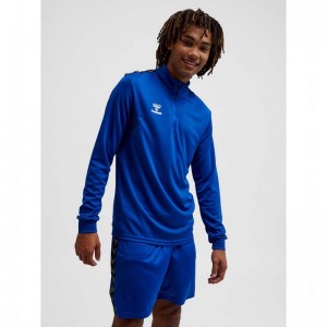Sweats Hummel Authentic Half Zip Sweat Homme Bleu | 265499-971