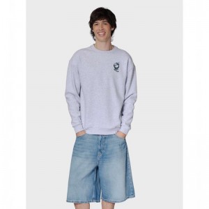Sweats Hummel Loose Crew Wrong Yellow Homme Grise | 468849-367