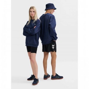 Sweats Hummel Loose Crewneck Bee Femme Bleu Marine | 833452-813
