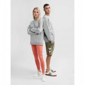 Sweats Hummel Loose Crewneck Bee Homme Grise | 250689-389