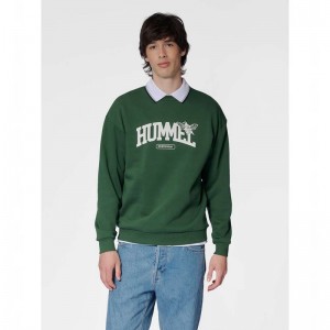 Sweats Hummel Loose Crewneck University Bee Femme Vert | 871791-733