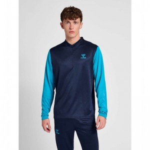 Sweats Hummel Ongrid 1/2 Zip Poly Sweat Homme Bleu Marine | 074333-723