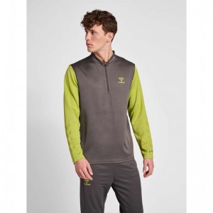 Sweats Hummel Ongrid 1/2 Zip Poly Sweat Homme Grise | 293697-689