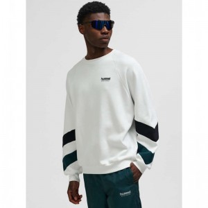 Sweats Hummel Oversized Crew Sportswear Homme Blanche | 719942-680