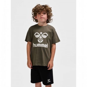 Sweats Hummel Tres S/S Enfant Vert Olive | 298972-140
