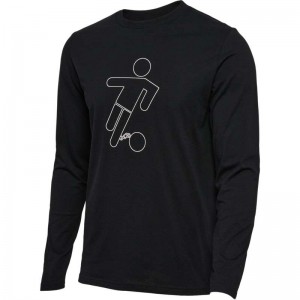 T Shirts Hummel Amnesty L/S Homme Noir | 687595-590