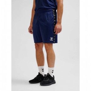 T Shirts Hummel Authentic Pl Homme Bleu Marine | 141744-132