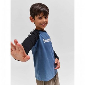 T Shirts Hummel Boys L/S Enfant Bleu | 549593-436