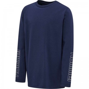 T Shirts Hummel Cloud L/S Enfant Noir | 973396-146