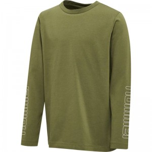 T Shirts Hummel Cloud L/S Enfant Vert Olive | 979878-510