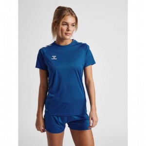 T Shirts Hummel Core Xk Core Poly S/S Femme Bleu | 931095-674