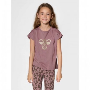T Shirts Hummel Diez S/S Enfant Rose | 059286-825