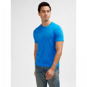 T Shirts Hummel Elemental Chevron Cotton Homme Bleu | 843316-365