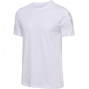 T Shirts Hummel Elemental Chevron Cotton Homme Blanche | 880428-944