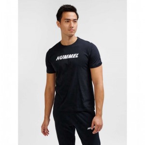 T Shirts Hummel Elemental Logo Cotton Homme Noir | 849416-738