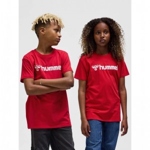 T Shirts Hummel Go 2.0 Logo S/S Enfant Rouge | 090776-385