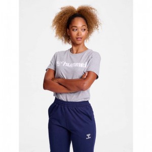 T Shirts Hummel Go 2.0 Logo S/S Femme Grise | 965403-849
