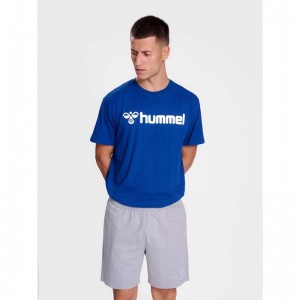 T Shirts Hummel Go 2.0 Logo S/S Homme Bleu | 884314-348